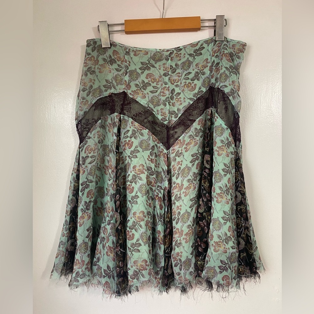 Bohemian Midi length Skirt Sheer Lace Floral